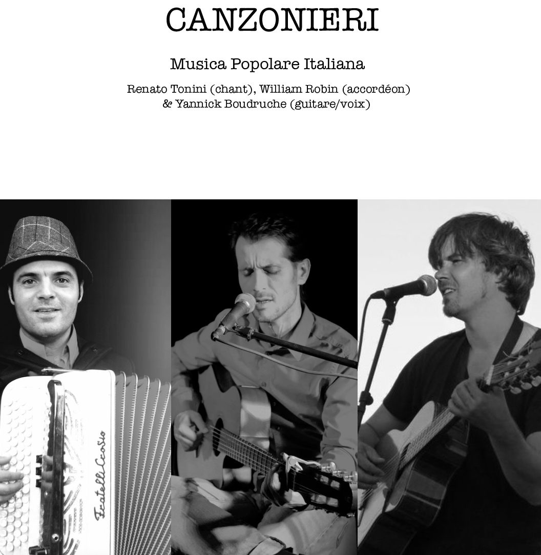 Samedi 25 septembre : Canzonieri, musique italienne.